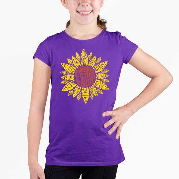 Girl's Word Art T-shirt - Sunflower