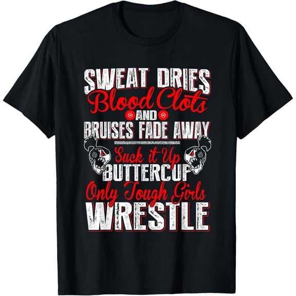 Girl's Wrestling Shirt - Only Tough Girls Wrestle