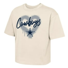 Girls Youth Navy Dallas Cowboys Script Heart Dolman T-Shirt