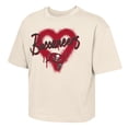 thumbnail image 1 of Girl's Youth Outerstuff Cream Tampa Bay Buccaneers Spray Heart Boxy T-Shirt, 1 of 1