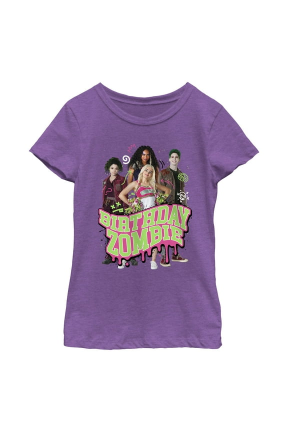 Girl's Z-O-M-B-I-E-S Birthday Team Graphic T-Shirt