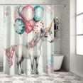thumbnail image 1 of Girl's bedroom, flower balloon shower curtain, bedroom, kitchen, bathroom shower curtain, children's furniture decoration, various sizes, free hooks, 1 of 7