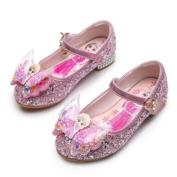 Girl’s elsa Princess Costume Shoes Wedding Party Low Heel