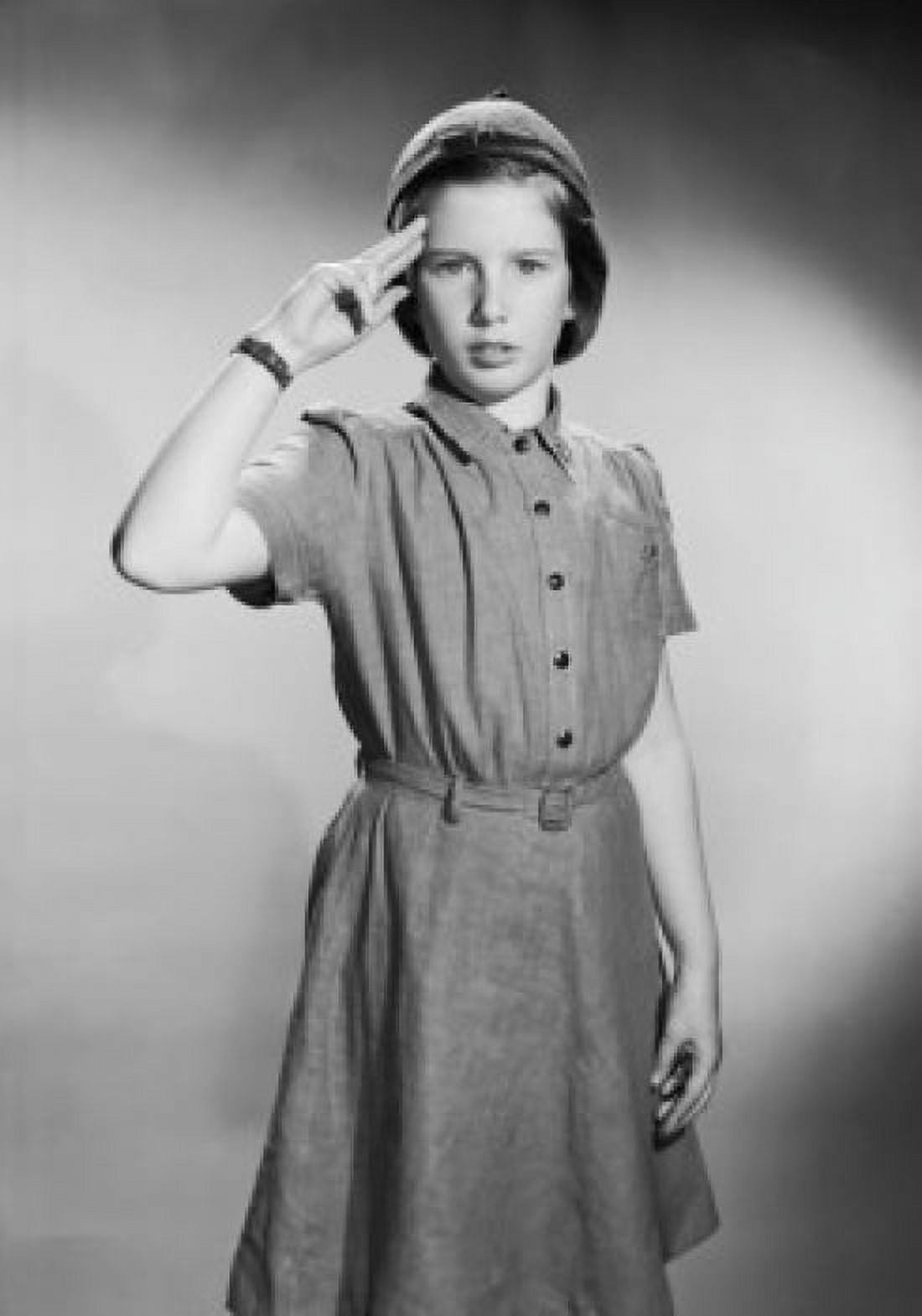 Girl scout saluting Canvas Art - (24 x 36)