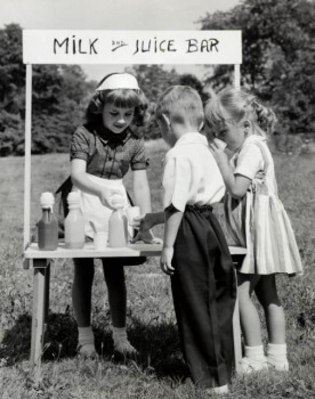 Girl serving refreshments to her friends Canvas Art - (18 x 24)