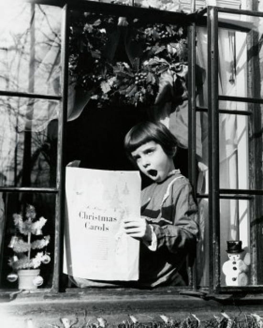 Girl sitting at the window and singing Canvas Art - (18 x 24)