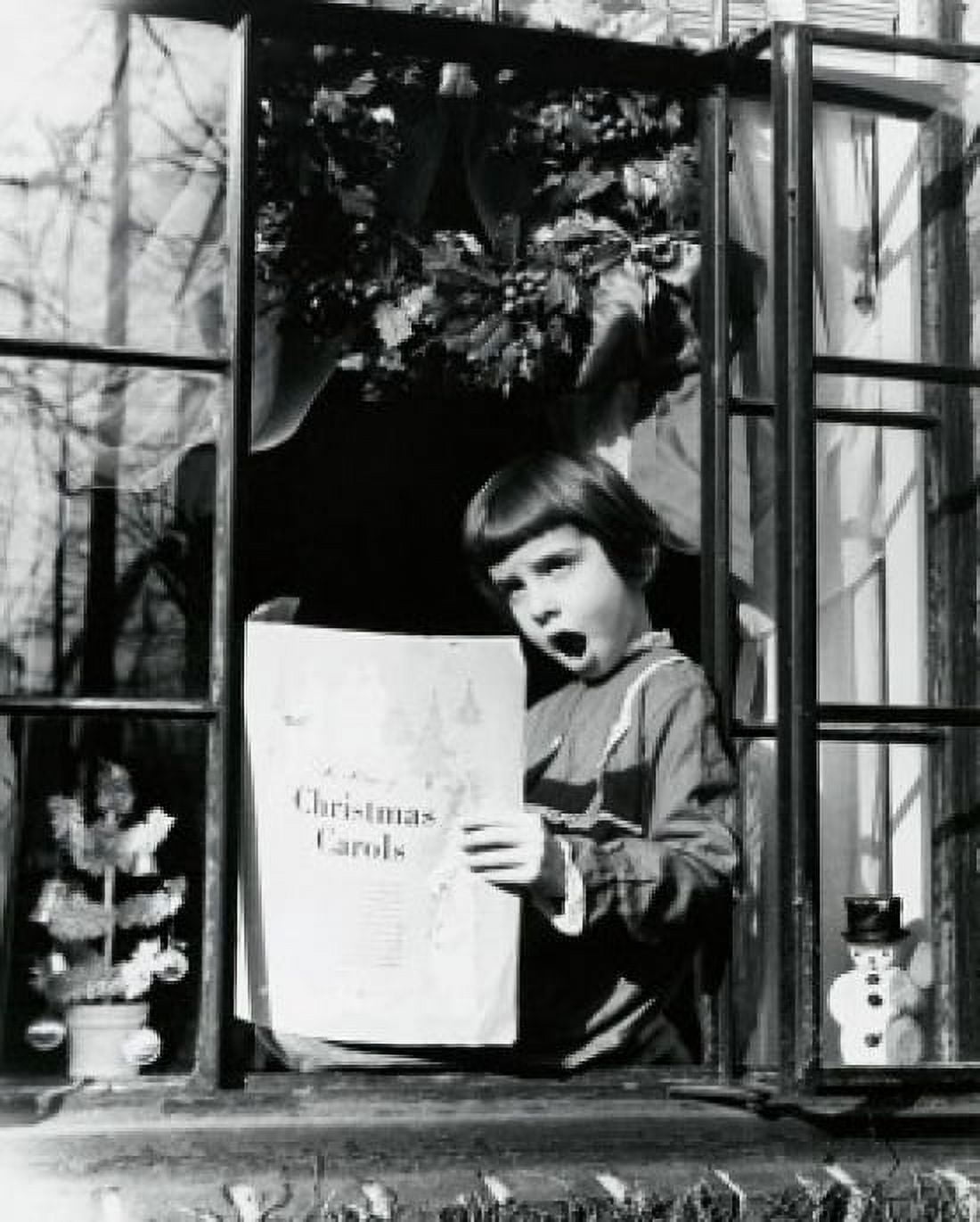 Girl sitting at the window and singing Canvas Art - (24 x 36)