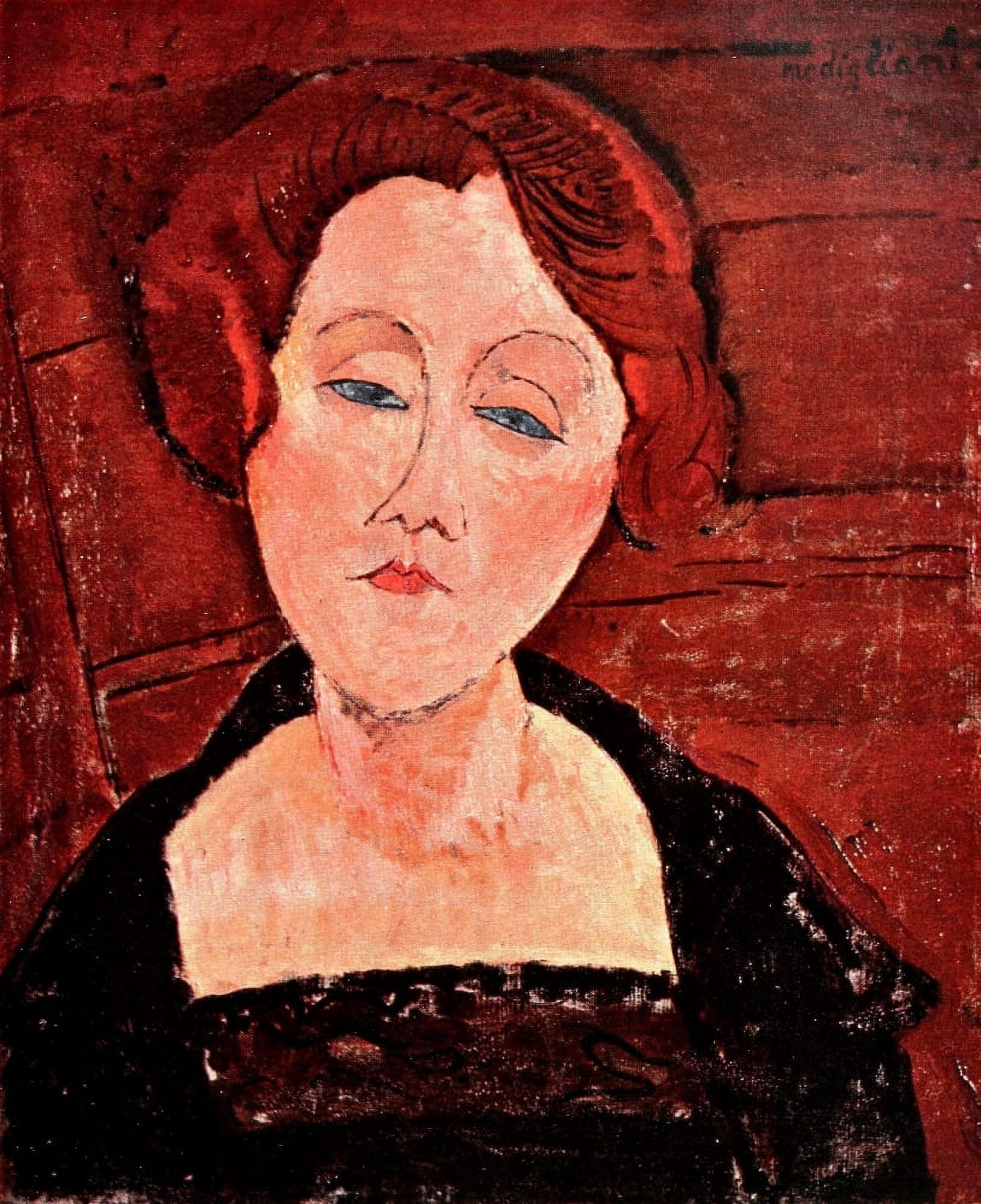 Girl with Blue Eyes 1914-15 Canvas Art - Amedeo Modigliani (18 x 24)