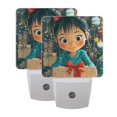 thumbnail image 1 of Girl with Christmas Gift LED Night Light with Smart Sensor Plug Into Wall Dusk to Dawn 2 packs, 1 of 7