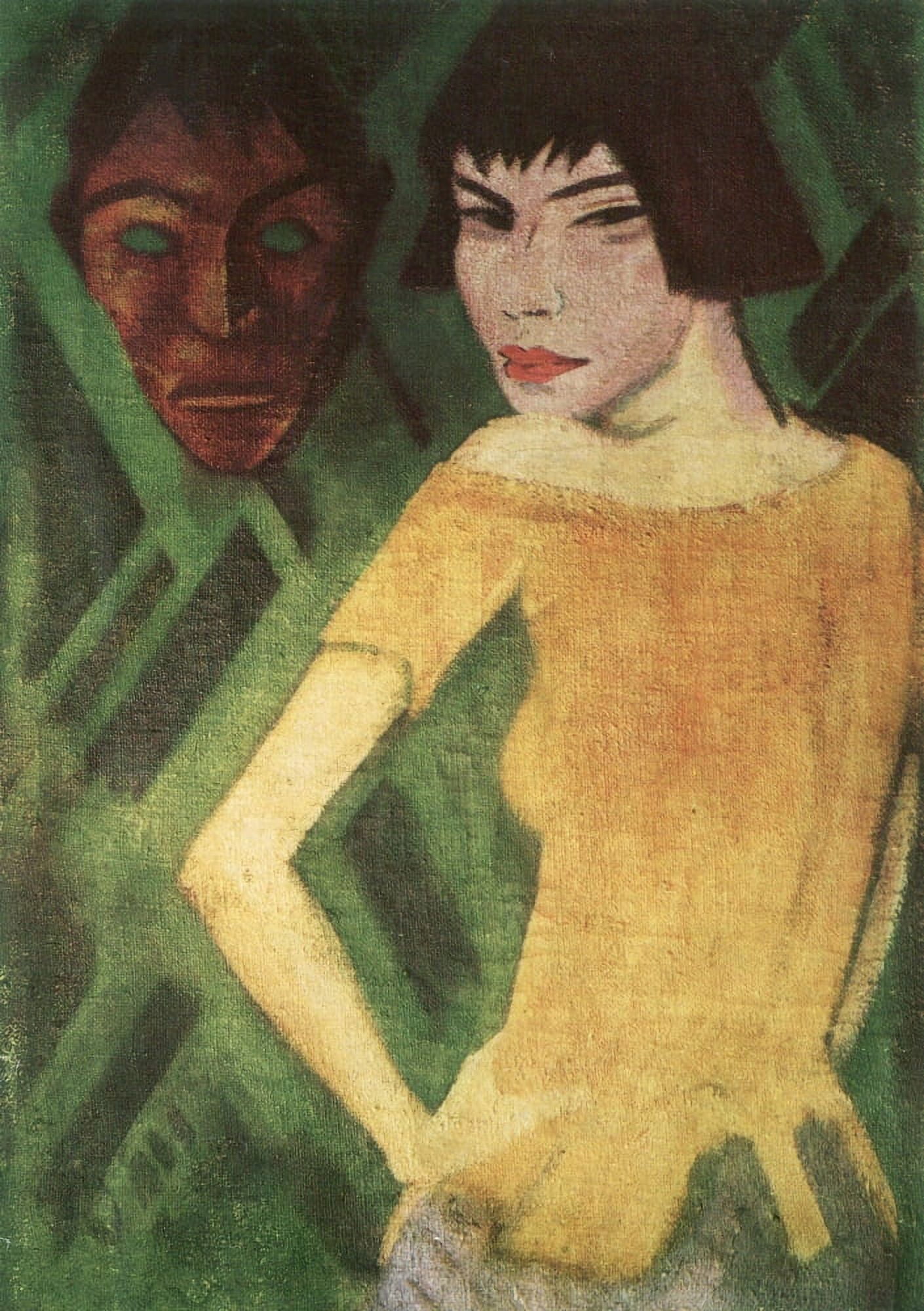 Girl with Mask Canvas Art - Otto Mueller (18 x 24)