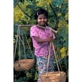 thumbnail image 1 of Girl with Painted Face Carrying Basket on Shoulder Pole  Myanmar Poster Print by Keren Su (12 x 17), 1 of 1