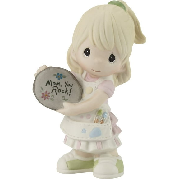Girl with Painted Rock Figurine - Blonde