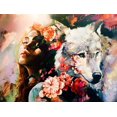 thumbnail image 1 of Girl with Wolf - DIY Paint By Numbers, 1 of 4
