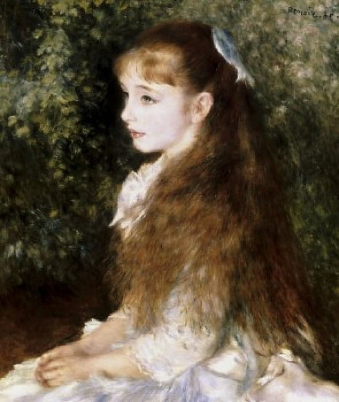 Girl with a Blue Ribbon Pierre Auguste Renoir (1841-1919 French) Canvas Art - Pierre Auguste Renoir (18 x 24)