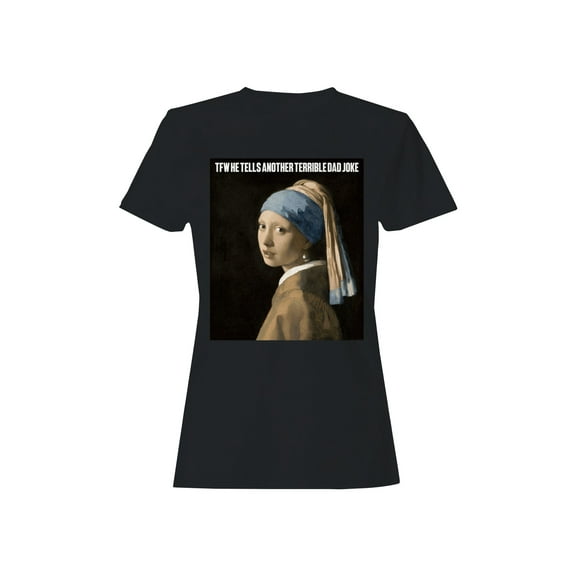 Girl with a Dad Joke Earring Women's T-shirt