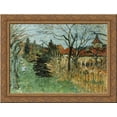thumbnail image 1 of Girl with a Dog in the Park at Grand Lemps (also known as Dauphine) 24x20 Gold Ornate Wood Framed Canvas Art by Bonnard, Pierre, 1 of 2