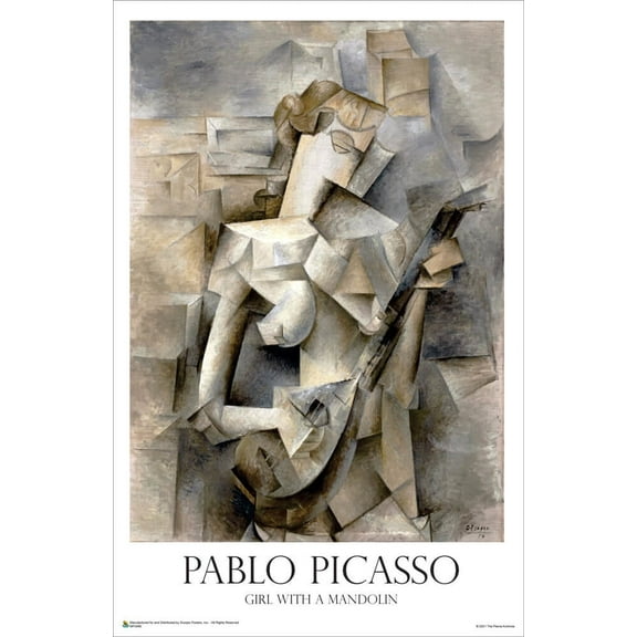Girl with a Mandolin 1910 by Pablo Picasso Mini Poster 11" x 17"
