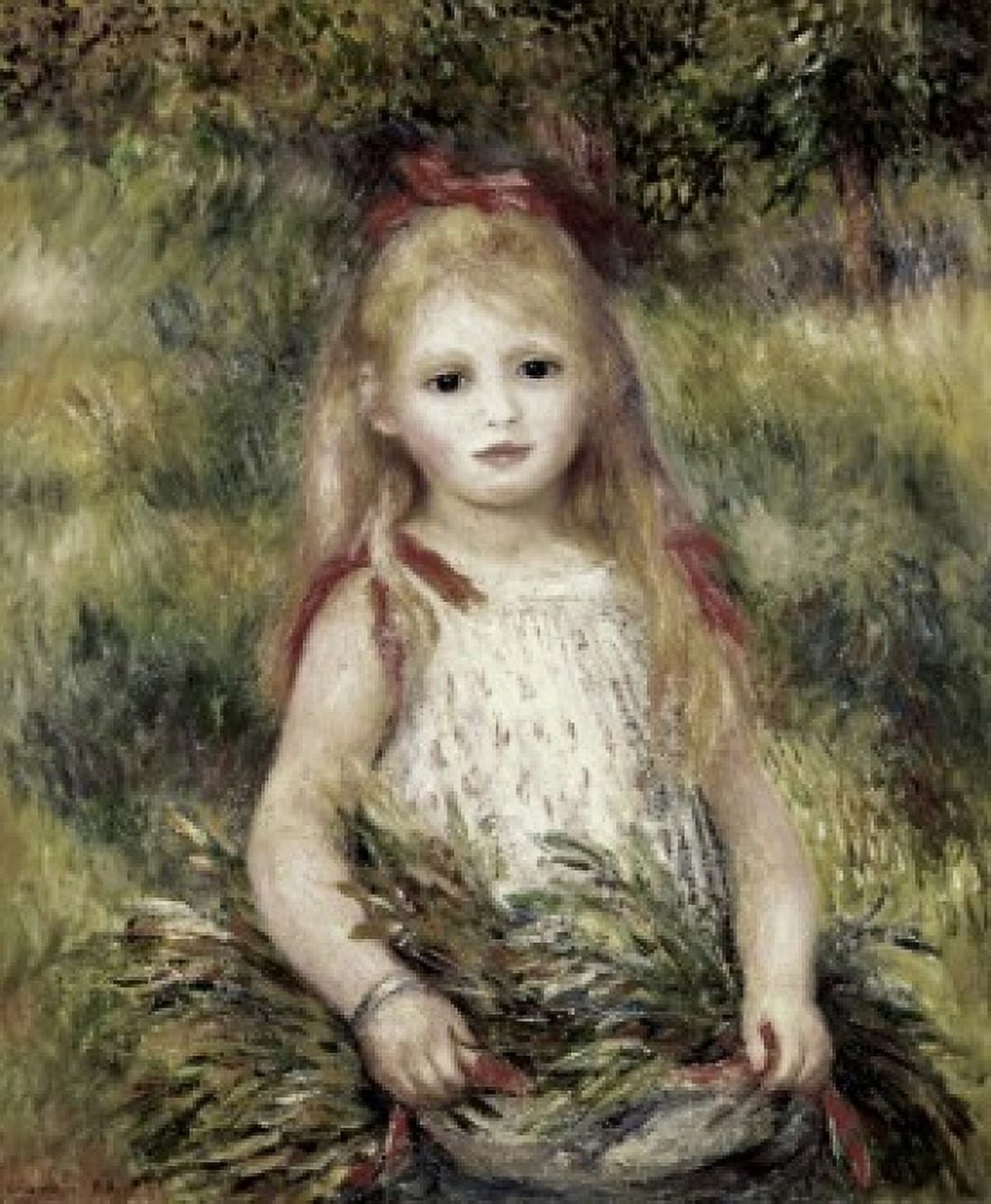 Girl with a Sheaf Pierre Auguste Renoir (1841-1919French) Canvas Art - Pierre Auguste Renoir (18 x 24)