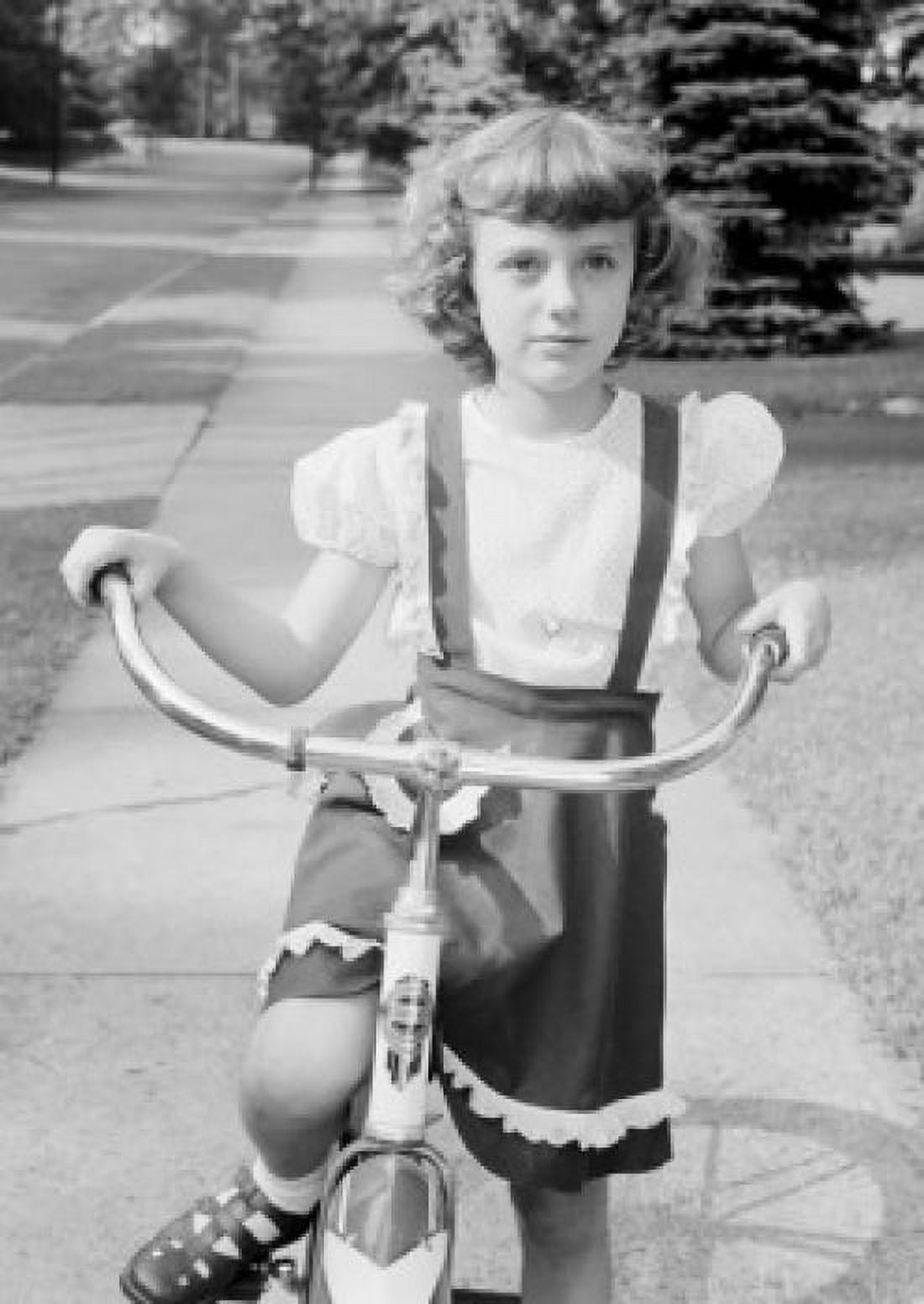 Girl with bicycle in park Canvas Art - (18 x 24)