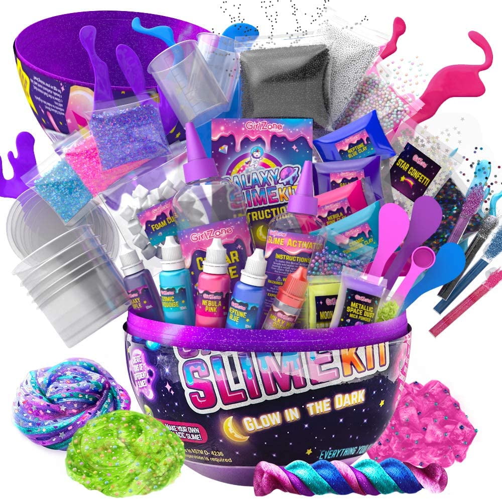 Original Stationery Dino Galaxy Slime Kit for Boys, Glow in The Dark Slime  Kit with Dino Toys & Awesome Add-Ins, Fun Slime Making Kit & Xmas Gift Idea