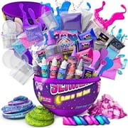 GirlZone Egg Surprise Stretchy Galaxy Slime Kit, Purple, 41 Count