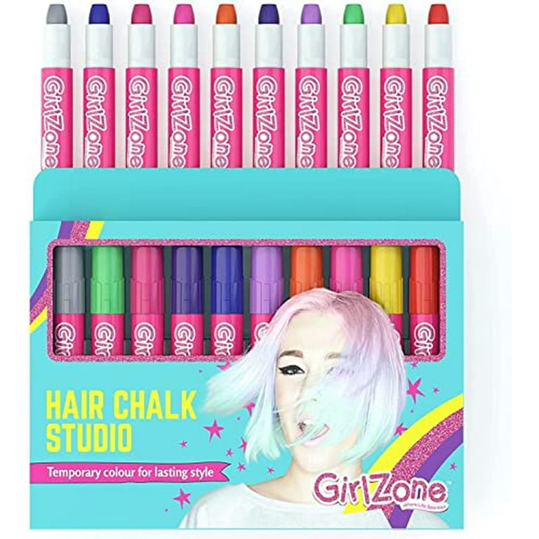 GirlZone Hair Chalks Set, 10-Piece Temporary Hair Chalks For Girls, Fun  Girl Toys For Girls Ages 8-12, Birthday Gift For Girls & Girls Toys 8-10  Years