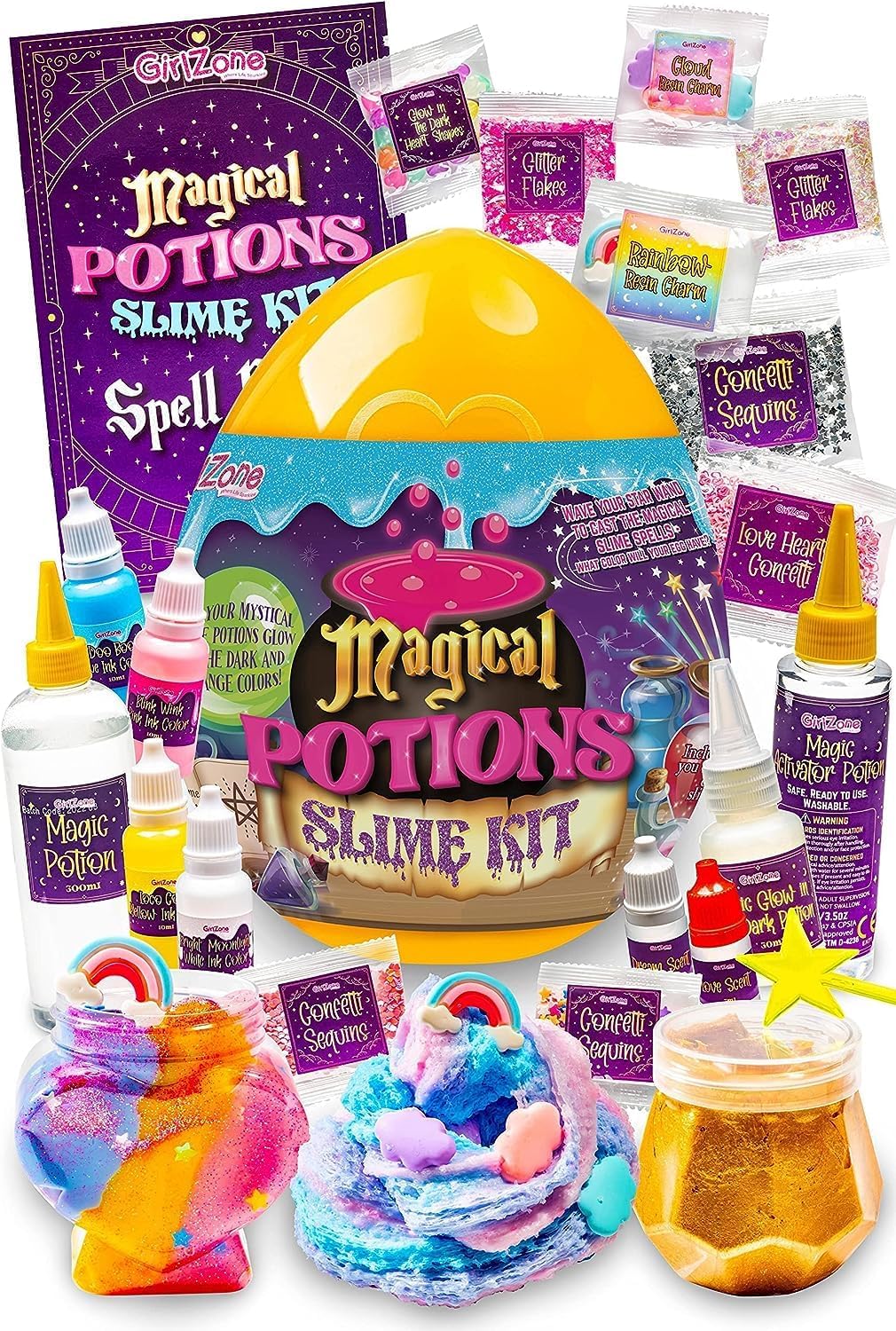 GirlZone Magic Potion Slime Kit for Girls, Spellbinding Slime