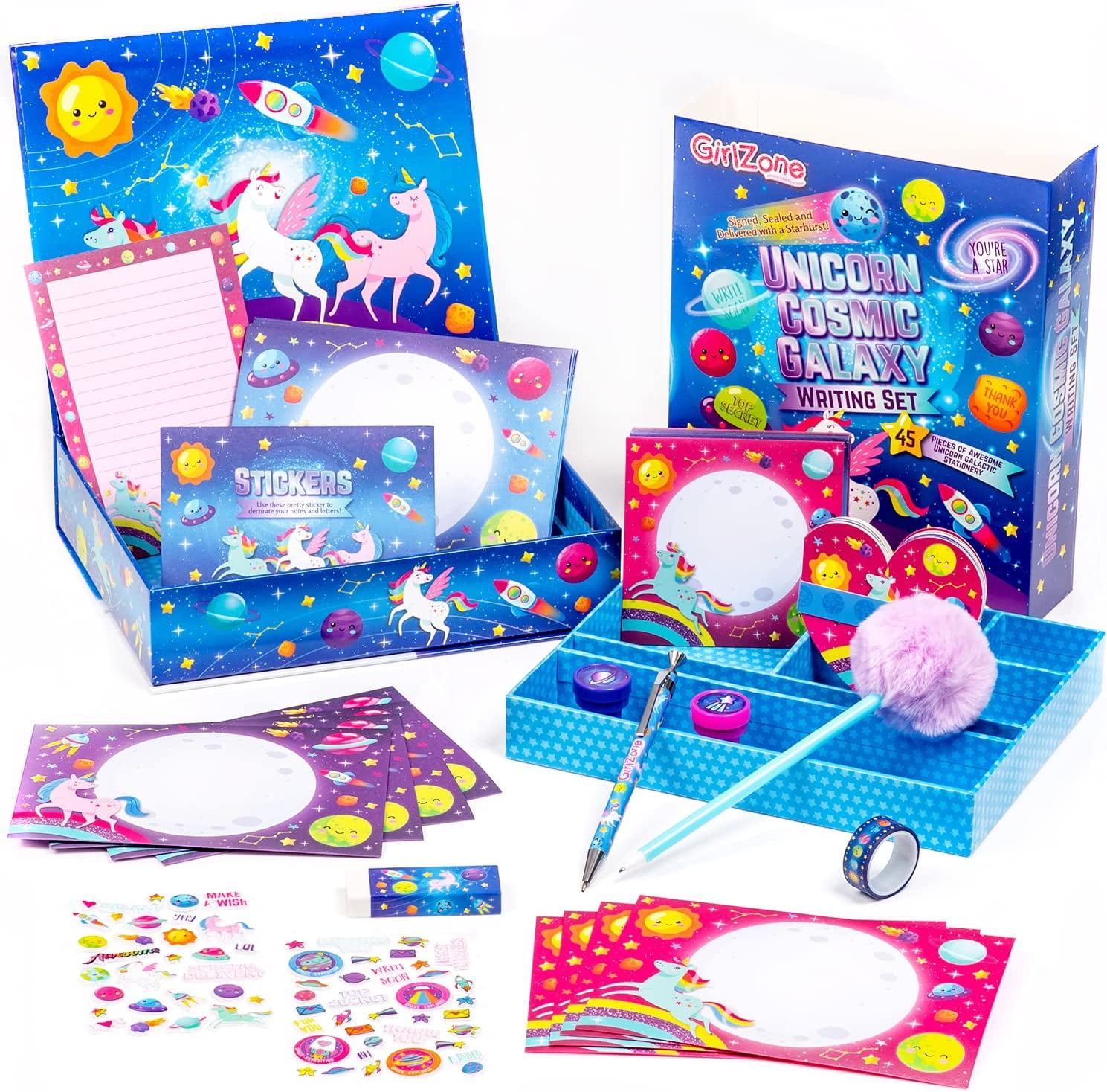 homicozy Unicorn Kids Stationary Set for Girls, Unicorns Gifts For Gir –  WoodArtSupply