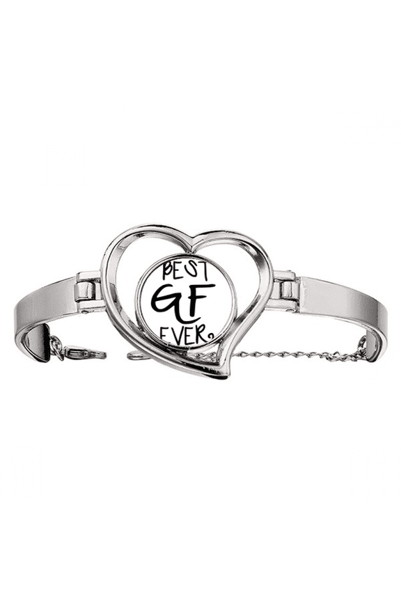 Girlfriend Best GF Ever Valentine's Day Bracelet Heart Jewelry Wire Bangle