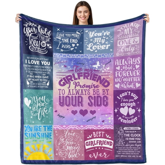 to My Girlfriend Blanket, Girlfriend Gifts, Birthday Gift for Girlfriend Throw Blankets Romantic Gifts for Her, Gifts for Her Anniversary Soft Blankets for Bed Couch 60x50 inch