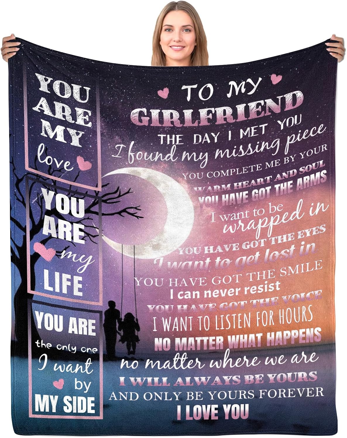 Girlfriend Blanket-I Love You Blanket to Girlfriend-Gifts for Girlfriend-Romantic Anniversary Birthday for Her Throw Blanket 60" x50