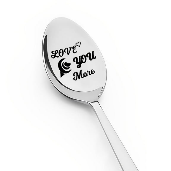 Girlfriend Boyfriend Anniversary Wedding Gifts for Husband Wife Birthday Gift for Tea Lovers Gifts for Coffee Lovers Love You More Spoon for Dad Grandpa Father's Day Gifts