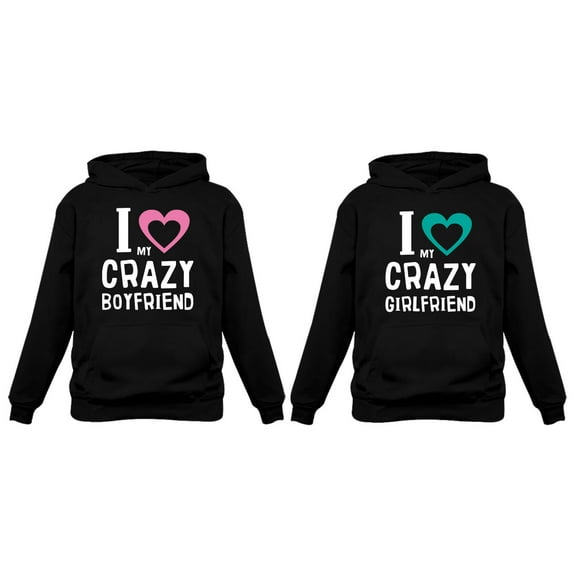 Girlfriend & Boyfriend Valentine's Day Gift Funny Matching Couples Hoodies Woman Black XX-Large / Man Black XX-Large