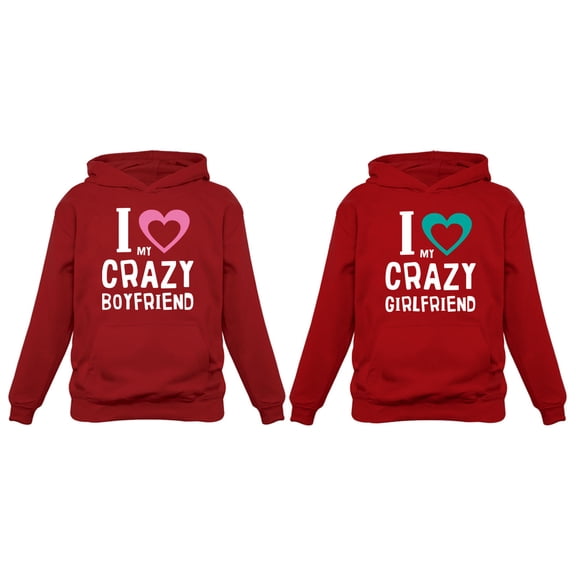 Girlfriend & Boyfriend Valentine's Day Gift Funny Matching Couples Hoodies Woman Red XX-Large / Man Red XX-Large