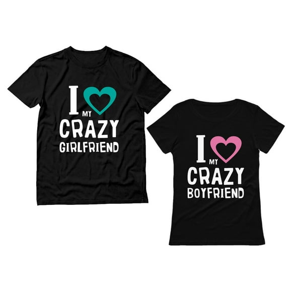 Girlfriend & Boyfriend Valentine's Day Gift Funny Matching Couples T-shirts Woman Black Large / Man Black XX-Large