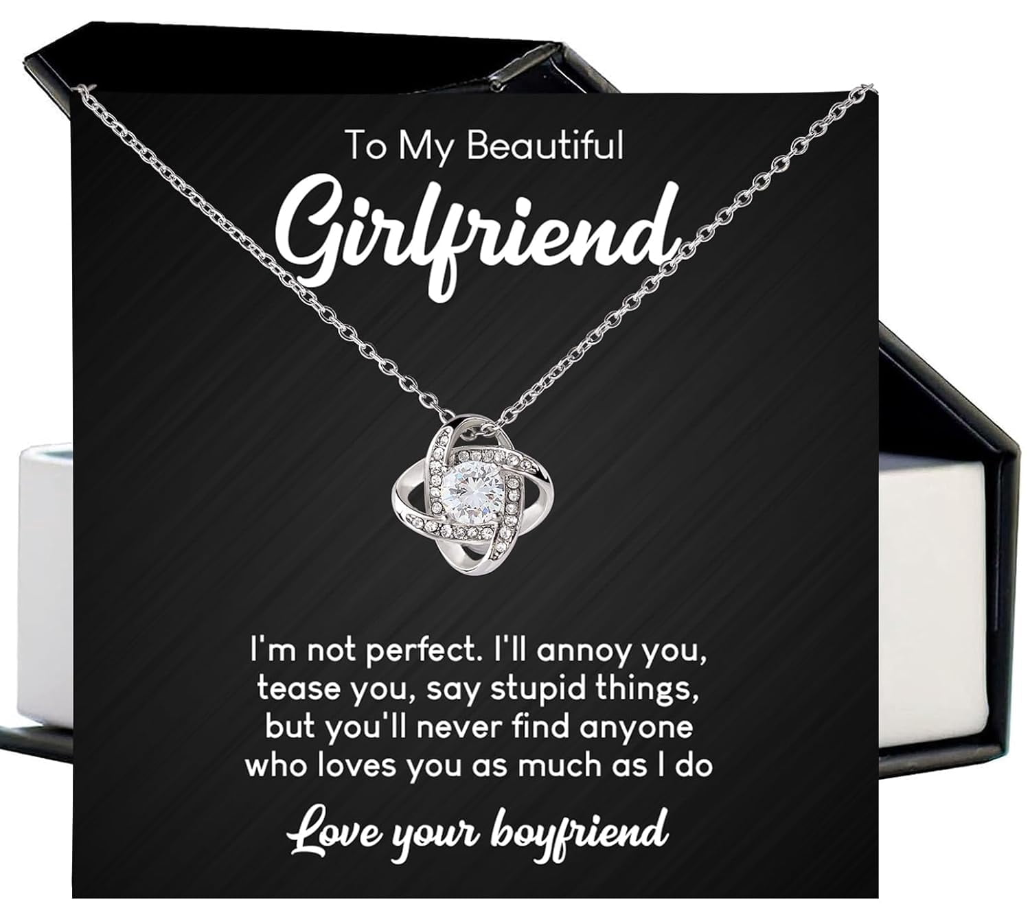 To My Girlfriend Forever Love Necklace With Heartfelt Message & Box ...