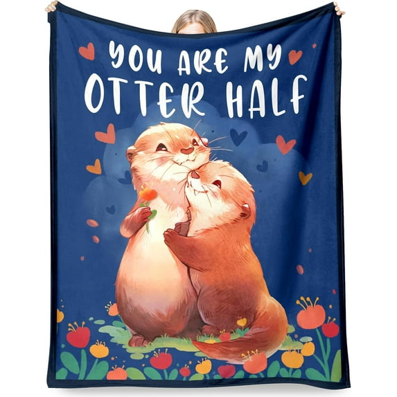 Girlfriend Gifts, Anniversary Blanket Gifts for Women her - 50" × 60" Otter Throw Blanket - Wife Girlfriend Boyfriend Birthday Gifts, Valentines Day Gifts for her, him, Men, Women