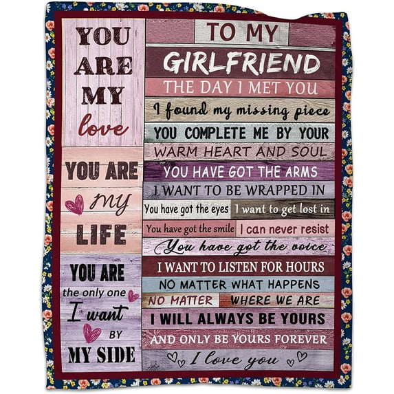 Girlfriend Gifts from Boyfriend Girlfriend Throw Blankets Valentines Gifts for Her I Love You Love Gifts Anniversary Birthday Gift 50"x60"