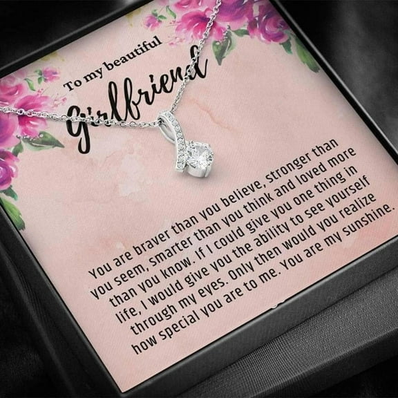 To My Girlfriend Necklace, Special, Necklace for Girlfriend, Birthday Gift for Girlfriend, Girlfriend Gifts, Valentine Gift for Girlfriendr, Anniversary Gift, Necklace With Message Card & Box