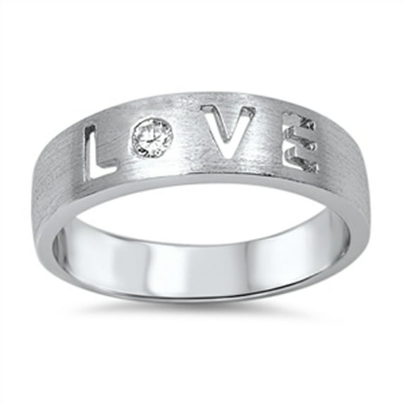 Girlfriend Out Love White Cubic Zirconia Promise Ring 925 Sterling Silver Jewelry Female Male Size 7