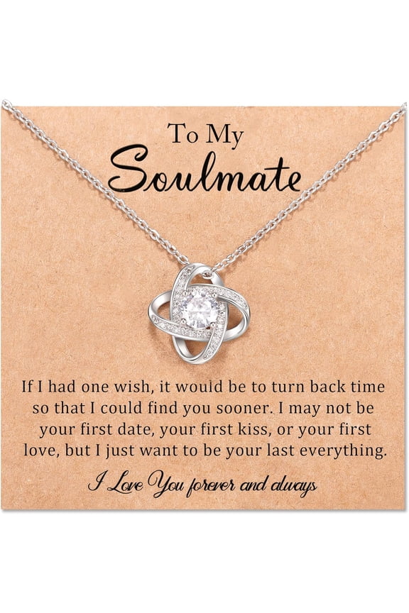 Girlfriend Quality Soulmate Necklace For Her Love Knot Necklace Jewelry Gifts for Girlfriend/Wife/Soulmate, Romantic Gifts for Birthday or Christmas[j379]