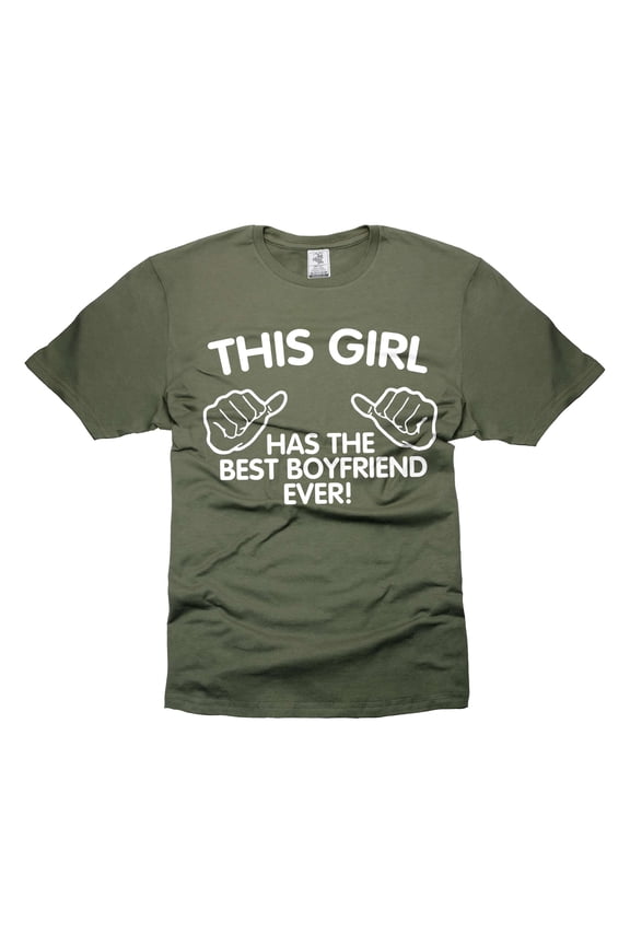 Girlfriend Shirt Valentine's Day GF Shirts This Girl Has The Best Boyfriend Ever Relationship Shirt (Small Grey)