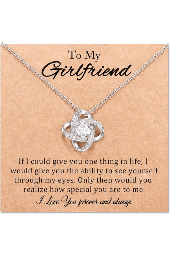 Girlfriend Soulmate Necklace Gifts For Girlfriend/Wife/Soulmate, Romantic Gift For Her Love Knot Necklace Jewelry Birthday Christmas Gifts For Girlfriend From Boyfriend[Z3244]
