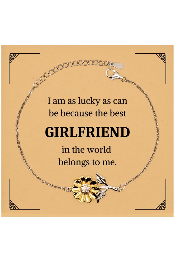Girlfriend Sunflower Bracelet - The Best Gift for Any Occasion to Show Your Love and Appreciation - Engraved Confidence and Hope