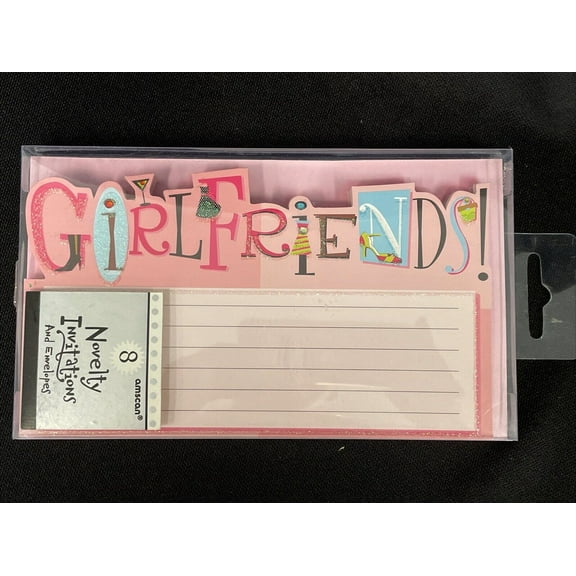 "Girlfriends" Night Out/In Invitations 8 Count w/envelopes AMSCAN Embellished