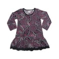 thumbnail image 1 of Girlfriends by Anita G - Little Girls' Long Sleeve Paisley Dress 26841-6X (purple paisley), 1 of 3