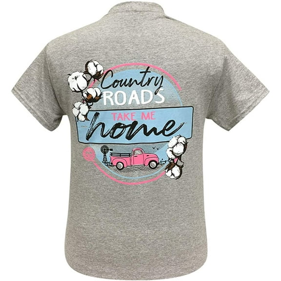 Girlie Girl Originals Country Roads Sport Grey Short Sleeve T-Shirt (Medium)