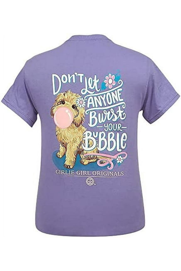 Originals Don't Burst My Bubble Preppy Short Sleeve T-Shirt - Youth (Youth Small) Violet