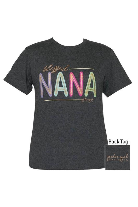 Girlie Girl Originals Preppy Blessed Nana Glitter T-Shirt