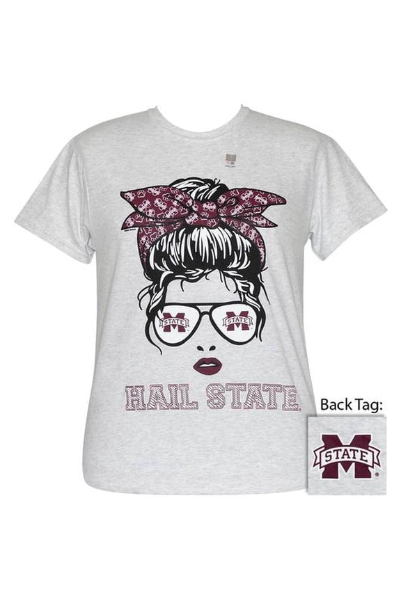 Girlie Girl Originals Preppy MSU Messy Bun T-Shirt